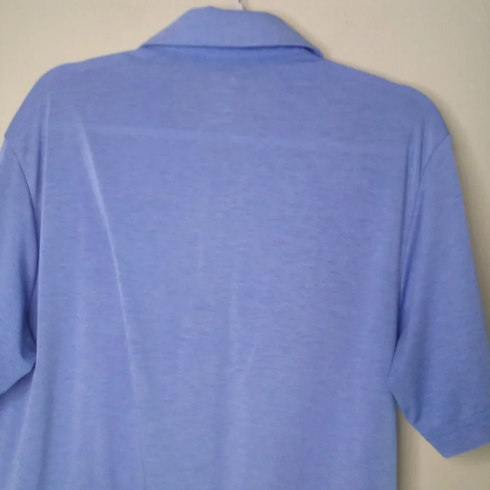Adidas Polo Shirt Men M Mountaintop Golf Short Sleeve Blue